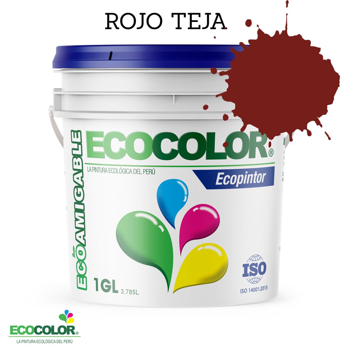 ECOCOLOR - PINTURA ECOLOGICA ECOPINTOR ROJO TEJA 1GL