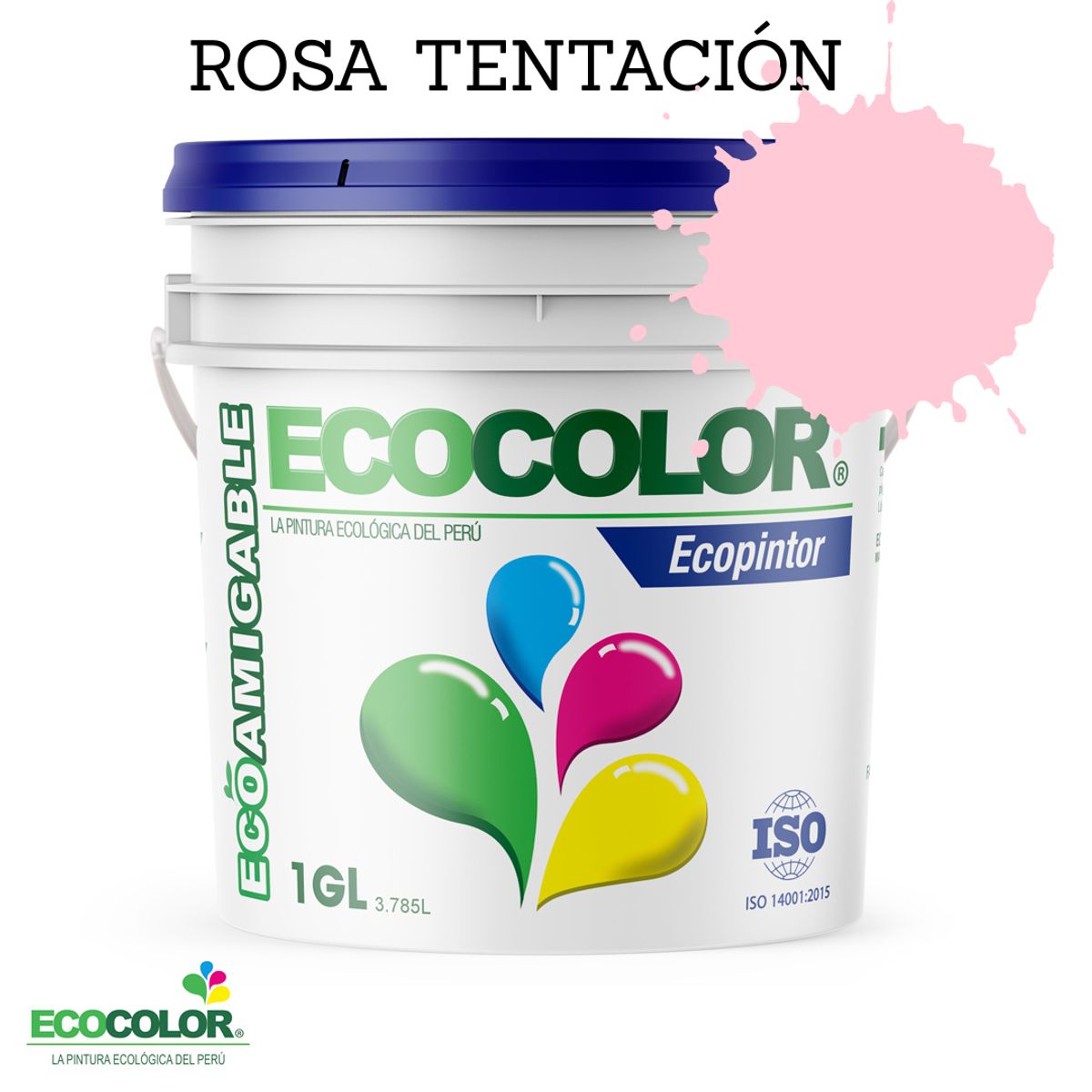 ECOCOLOR - PINTURA ECOLOGICA ECOPINTOR ROSA TENTACIÓN 1GL