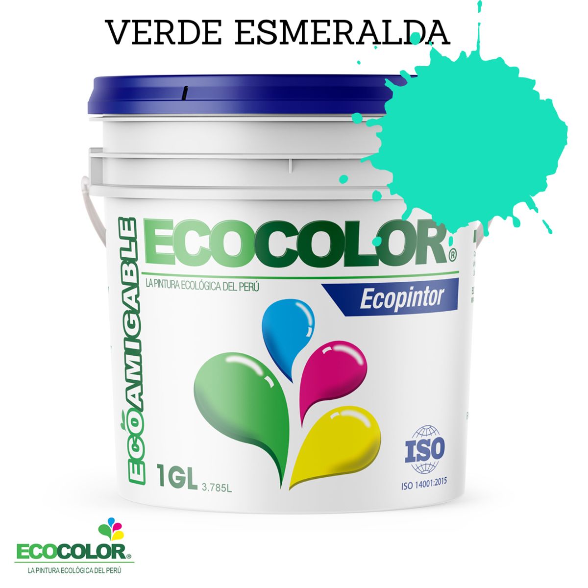 ECOCOLOR - PINTURA ECOLOGICA ECOPINTOR VERDE ESMERALDA 1GL