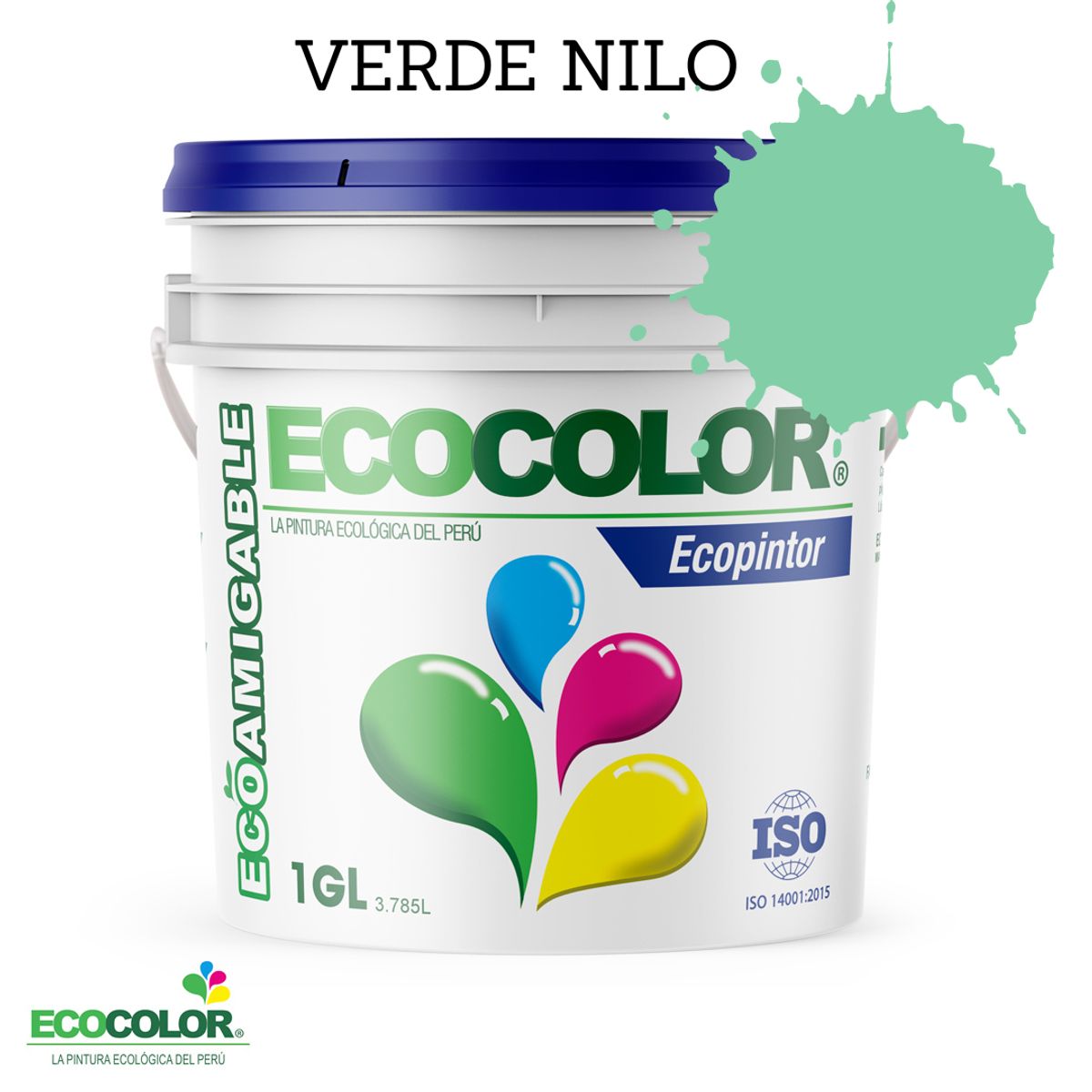 ECOCOLOR - PINTURA ECOLOGICA ECOPINTOR VERDE NILO 1GL