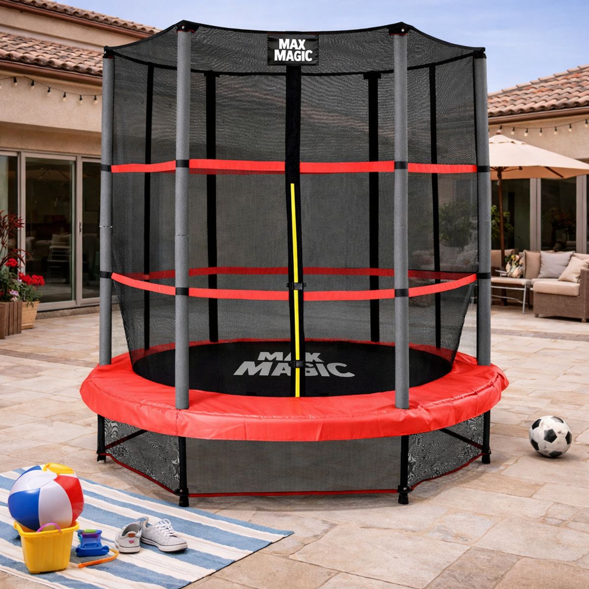 ATLETIS - Cama Elástica 140 cm Rojo