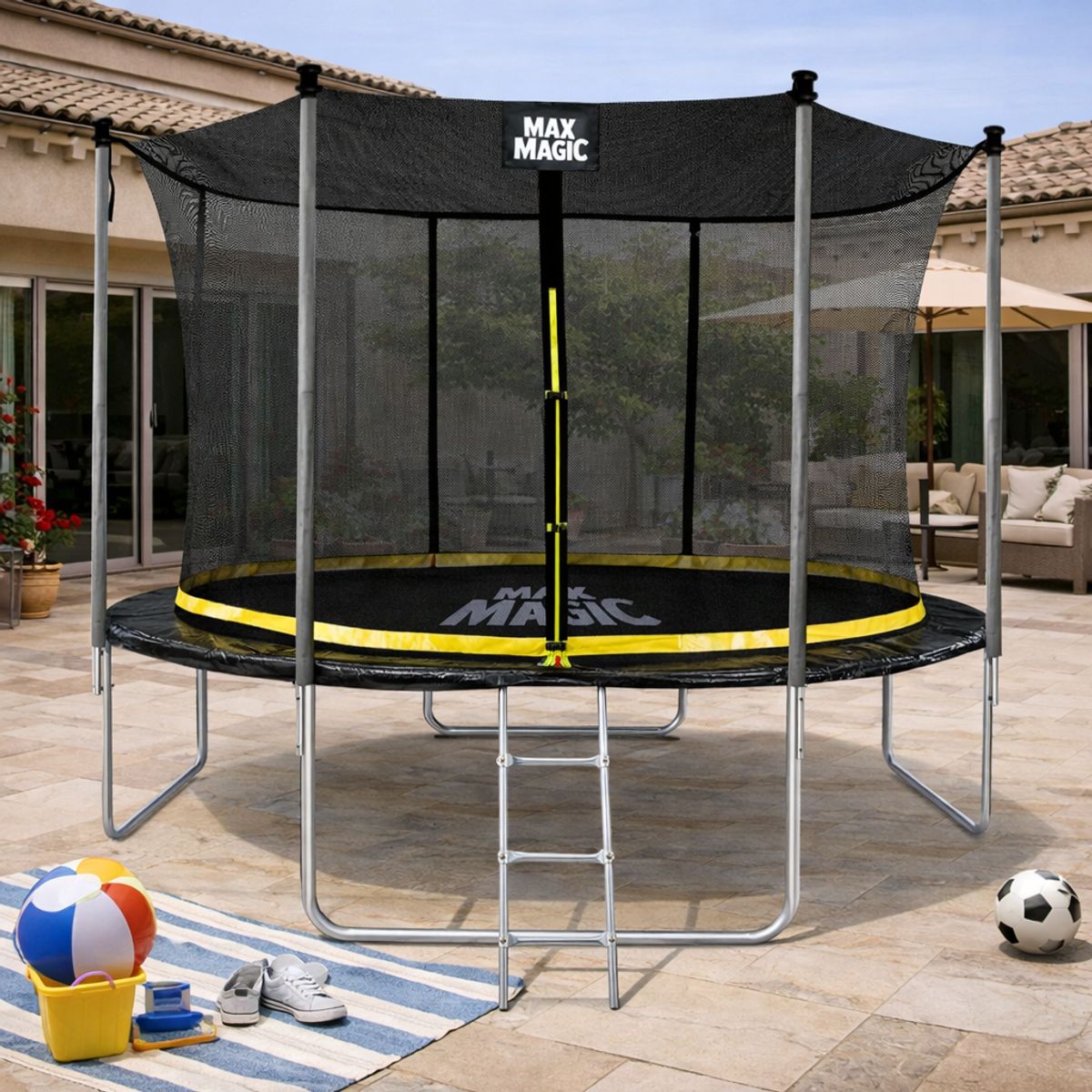 ATLETIS - Cama Elástica 366 cm 12 Ft Negro