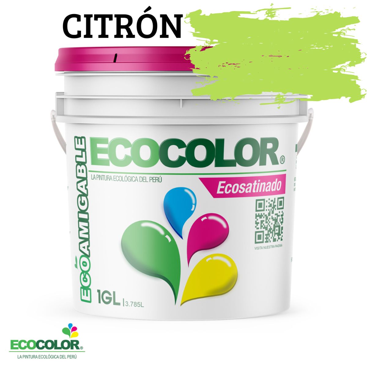 ECOCOLOR - PINTURA ECOCOLOR ECOSATINADO CITRÓN 1GL
