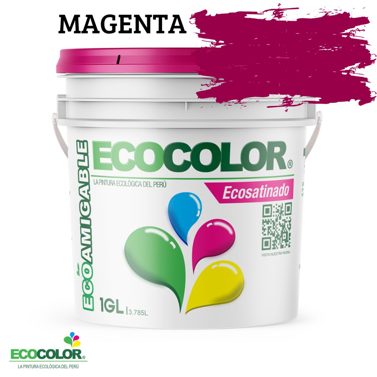 ECOCOLOR - PINTURA ECOCOLOR ECOSATINADO MAGENTA 1GL