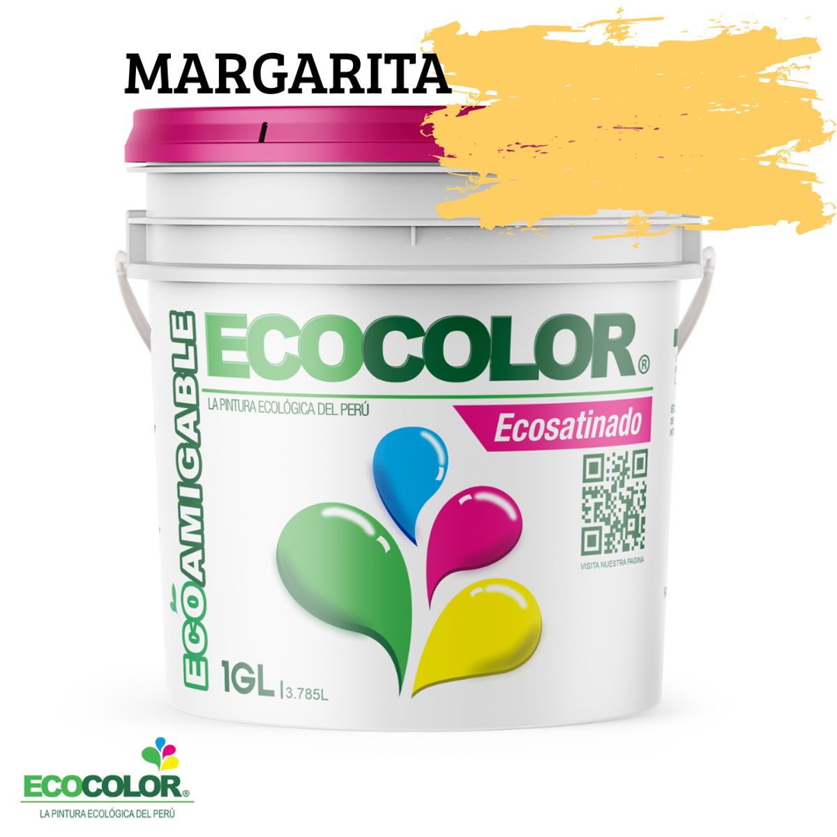 ECOCOLOR - PINTURA ECOCOLOR ECOSATINADO MARGARITA 1GL