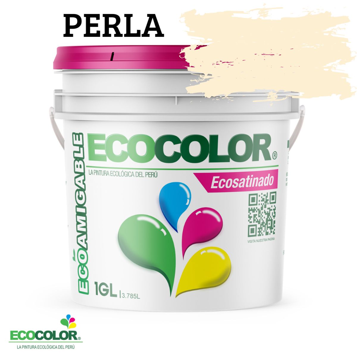 ECOCOLOR - PINTURA ECOCOLOR ECOSATINADO PERLA 1GL