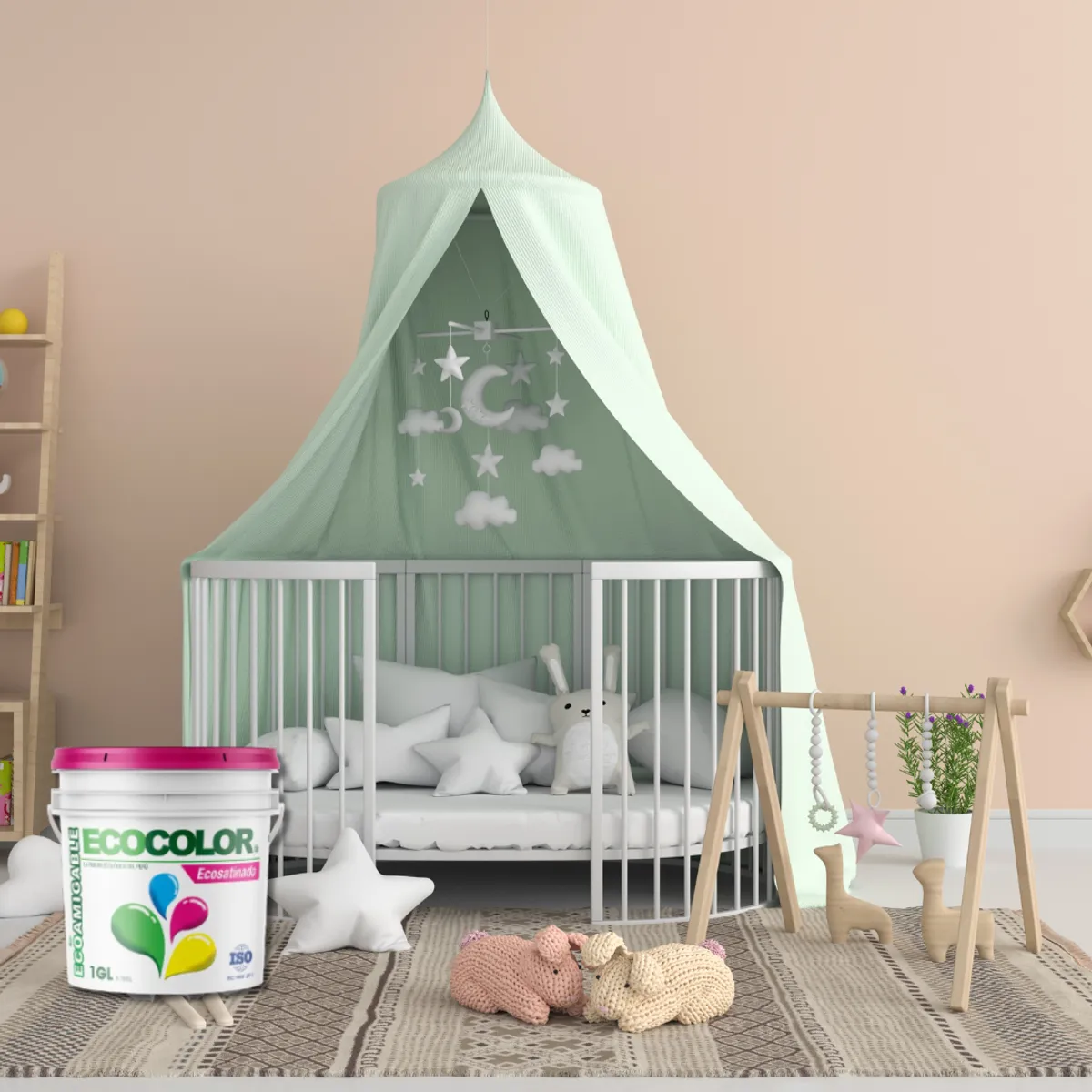 ECOCOLOR - PINTURA ECOCOLOR ECOSATINADO ALMENDRA 1GL