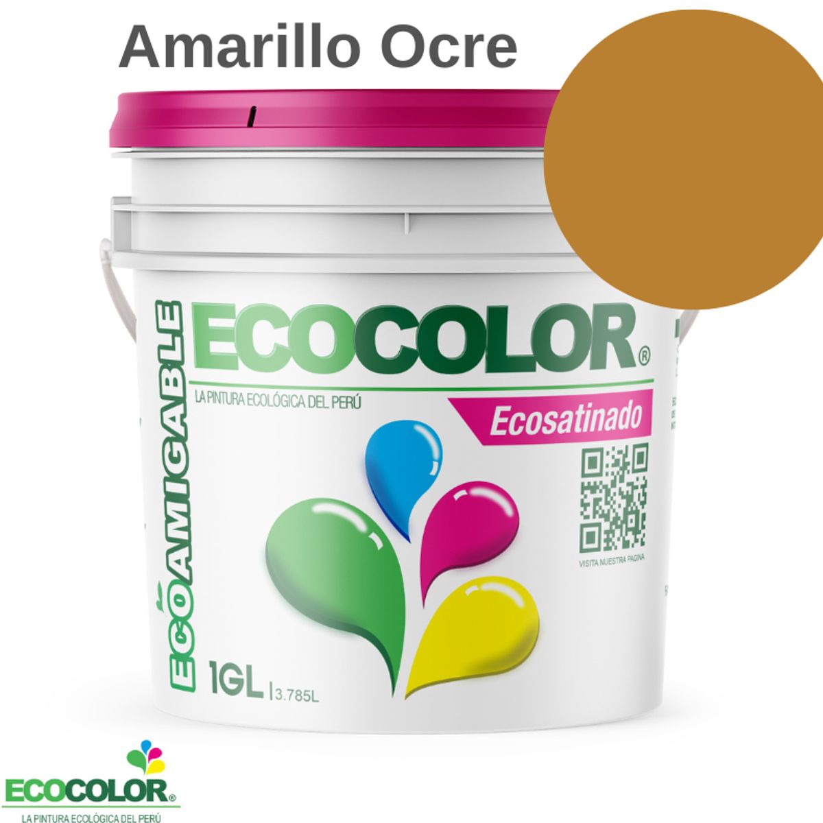 ECOCOLOR - PINTURA ECOCOLOR ECOSATINADO AMARILLO OCRE 1GL