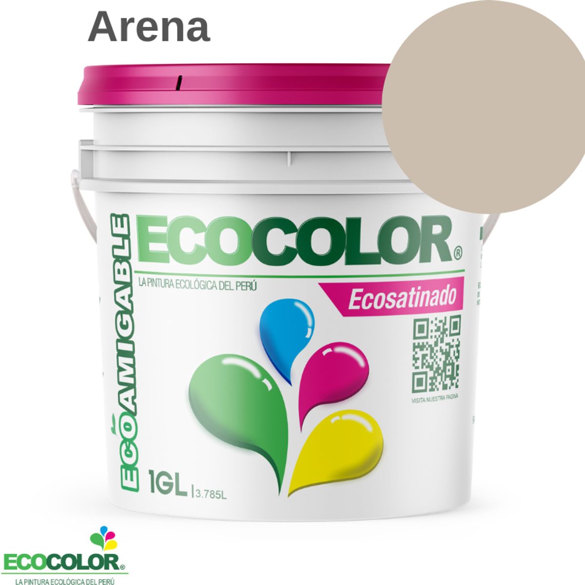 ECOCOLOR - PINTURA ECOCOLOR ECOSATINADO ARENA 1GL