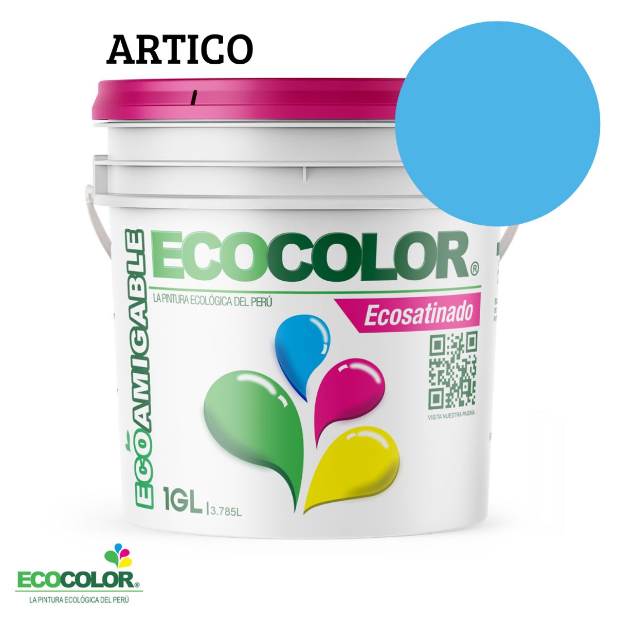ECOCOLOR - PINTURA ECOCOLOR ECOSATINADO ARTICO 1GL