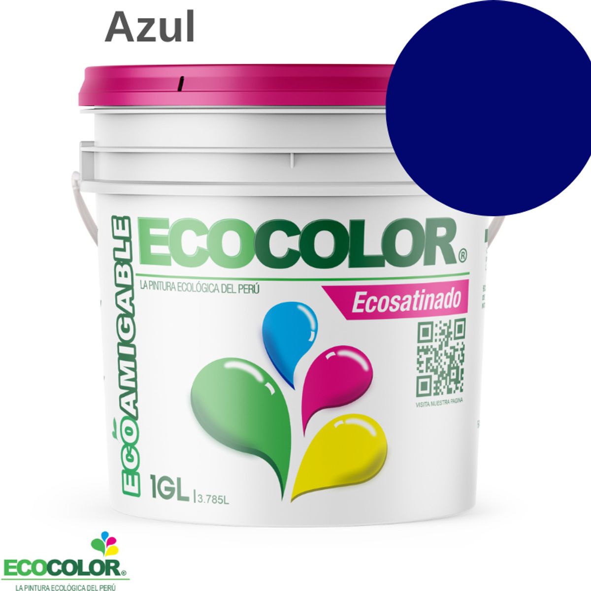 ECOCOLOR - PINTURA ECOCOLOR ECOSATINADO AZUL 1GL