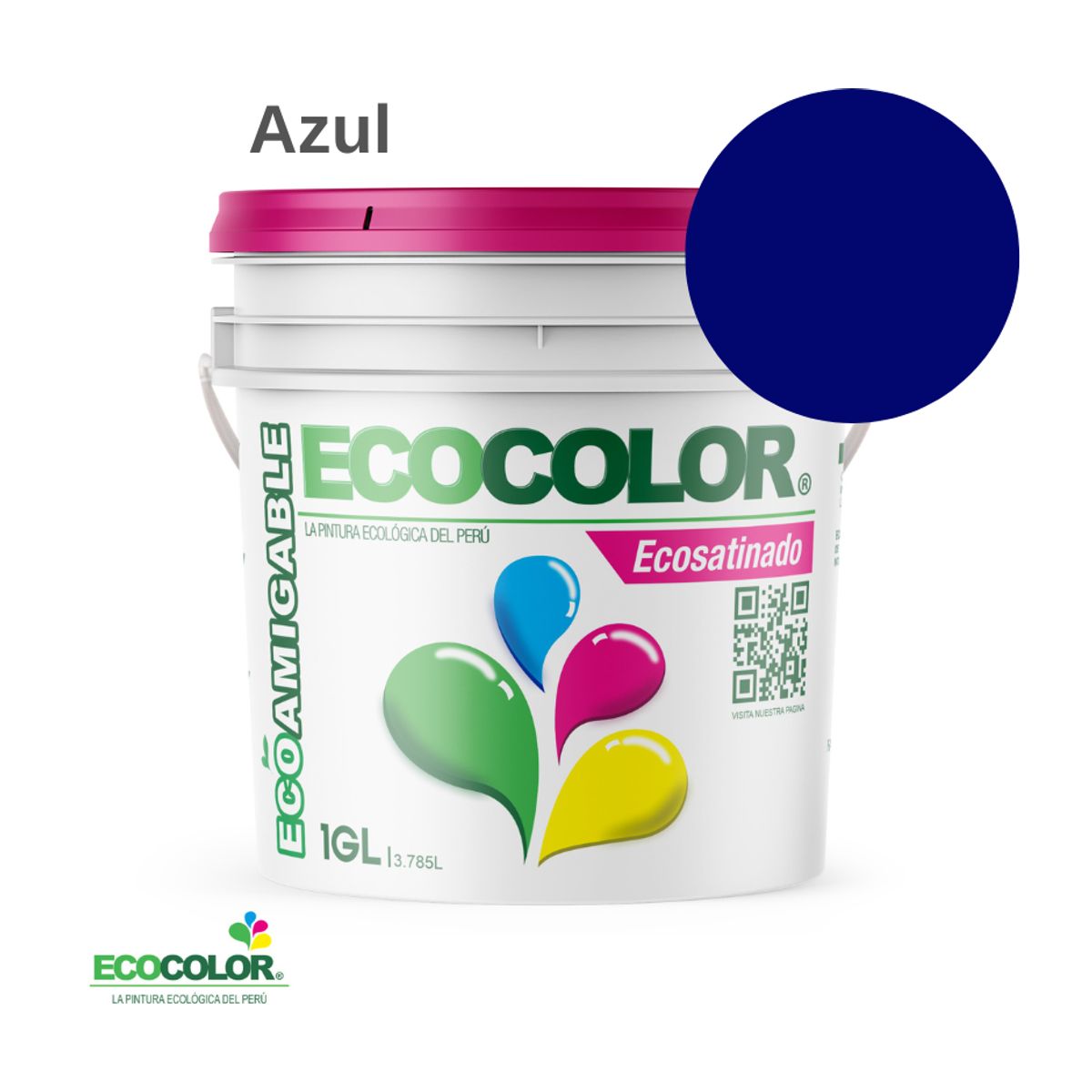 ECOCOLOR - PINTURA ECOCOLOR ECOSATINADO AZUL 1GL