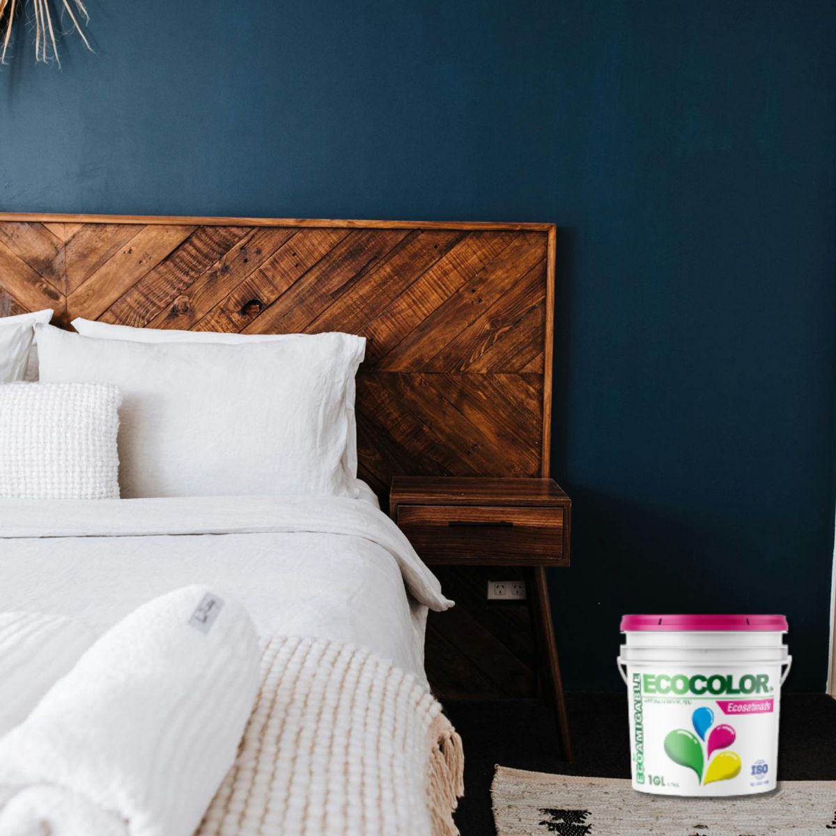 ECOCOLOR - PINTURA ECOLOGICA ECOSATINADO AZUL BOHEMIO 1GL