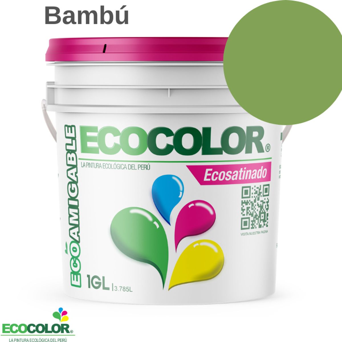 ECOCOLOR - PINTURA ECOCOLOR ECOSATINADO BAMBÚ 1GL