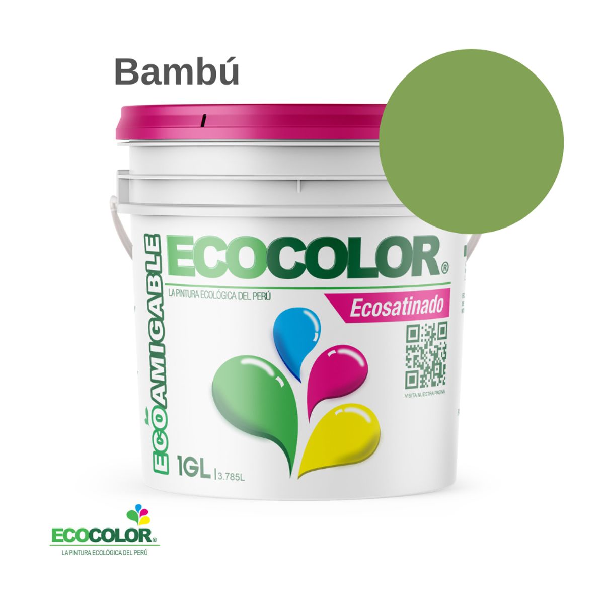 ECOCOLOR - PINTURA ECOCOLOR ECOSATINADO BAMBÚ 1GL