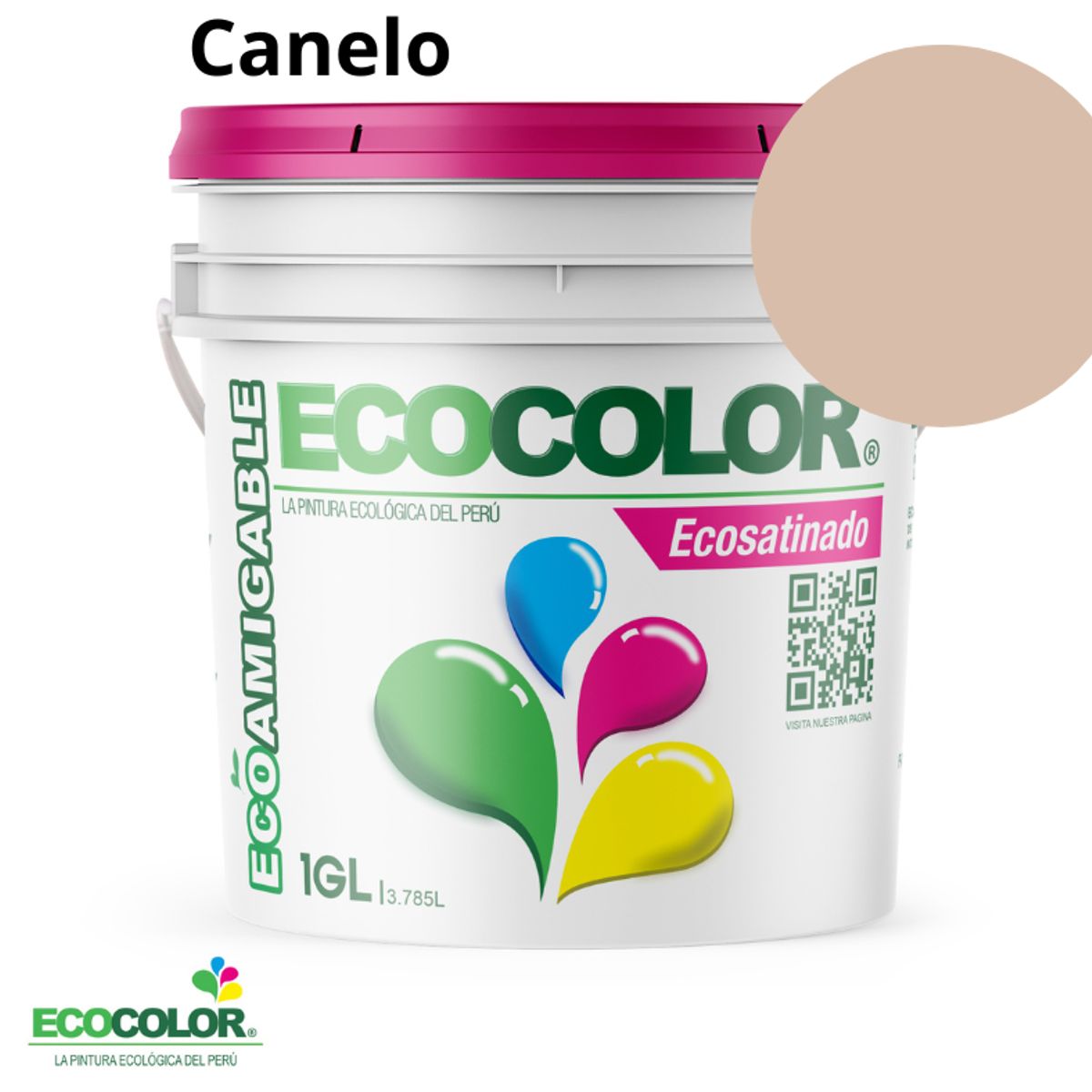 ECOCOLOR - PINTURA ECOCOLOR ECOSATINADO CANELO 1GL