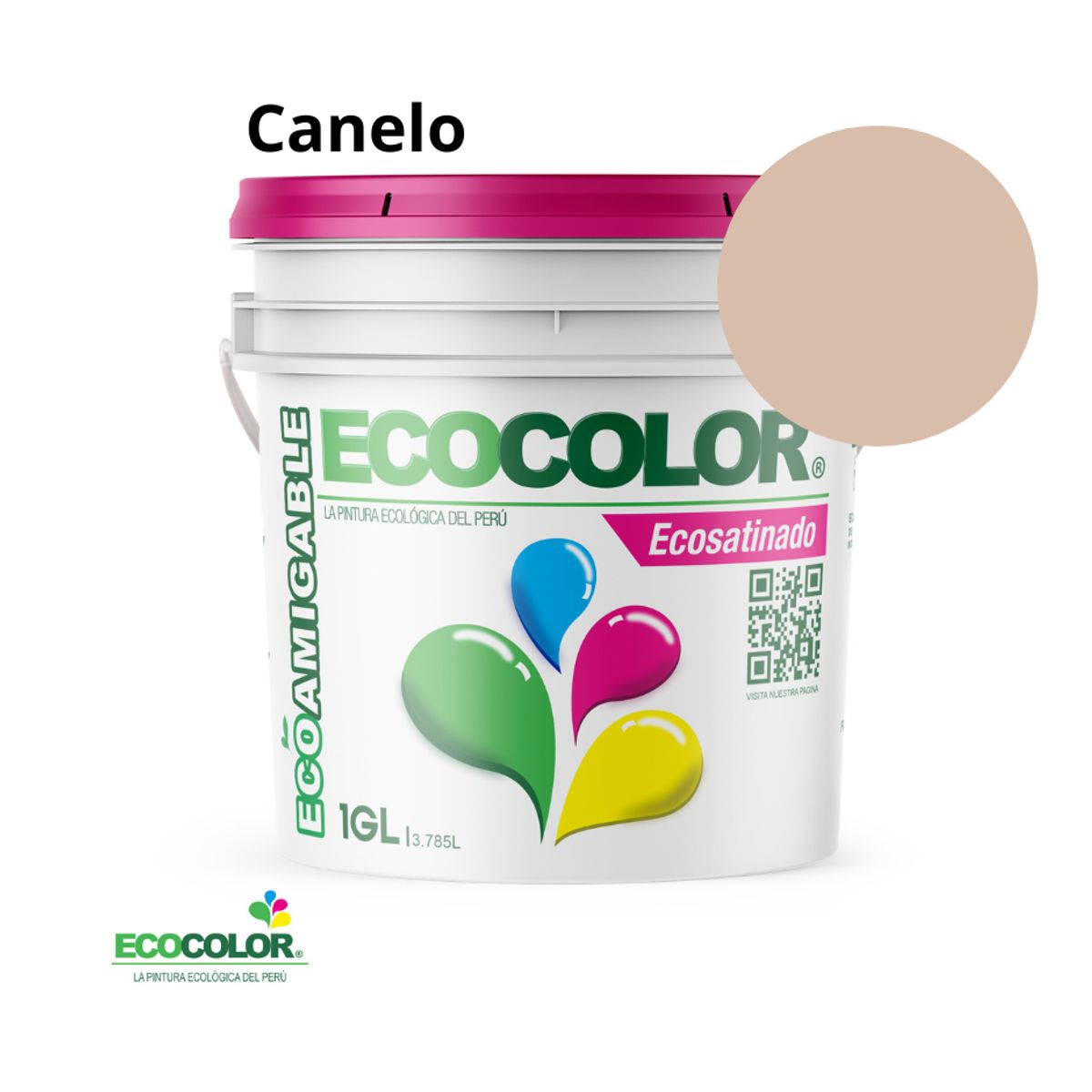 ECOCOLOR - PINTURA ECOCOLOR ECOSATINADO CANELO 1GL