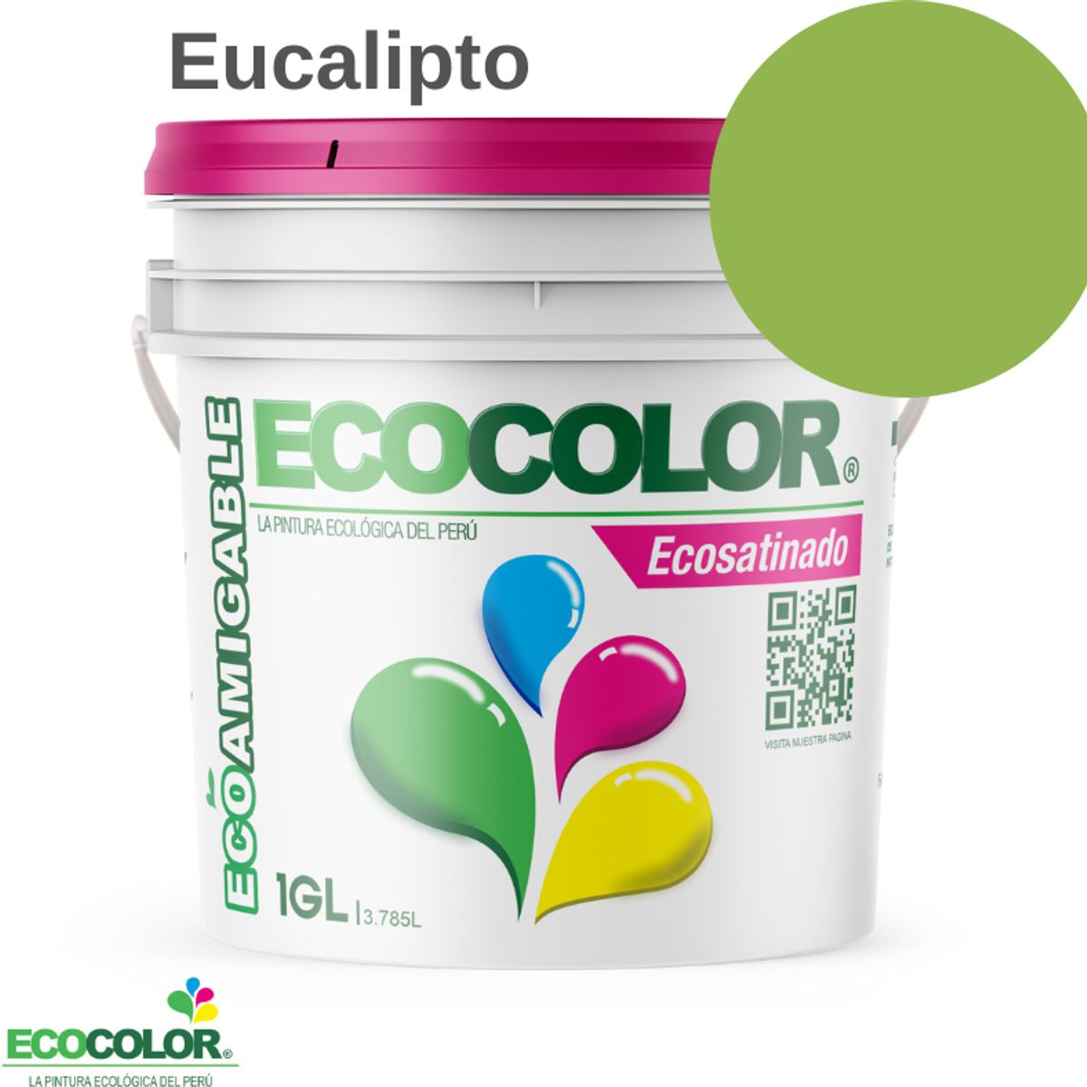 ECOCOLOR - PINTURA ECOCOLOR ECOSATINADO EUCALIPTO 1GL