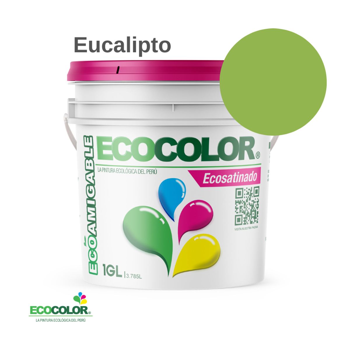ECOCOLOR - PINTURA ECOCOLOR ECOSATINADO EUCALIPTO 1GL