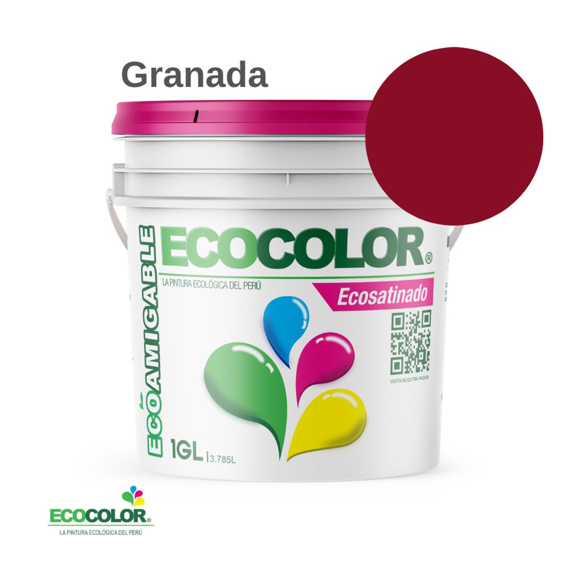 ECOCOLOR - PINTURA ECOCOLOR ECOSATINADO GRANADA 1GL