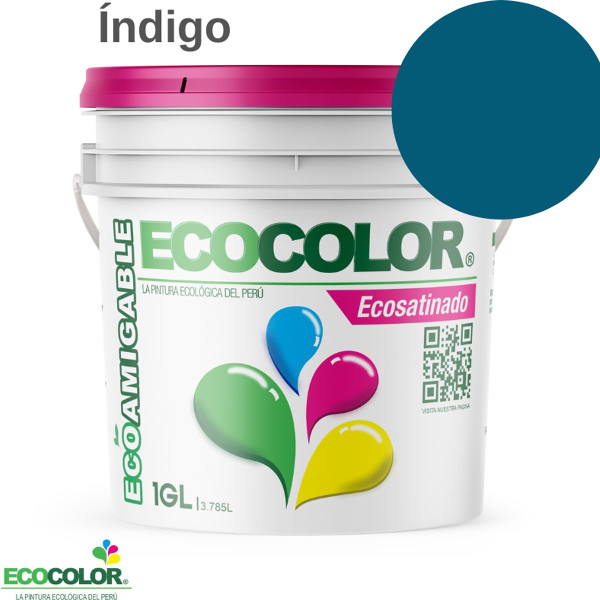 ECOCOLOR - PINTURA ECOCOLOR ECOSATINADO INDIGO 1GL
