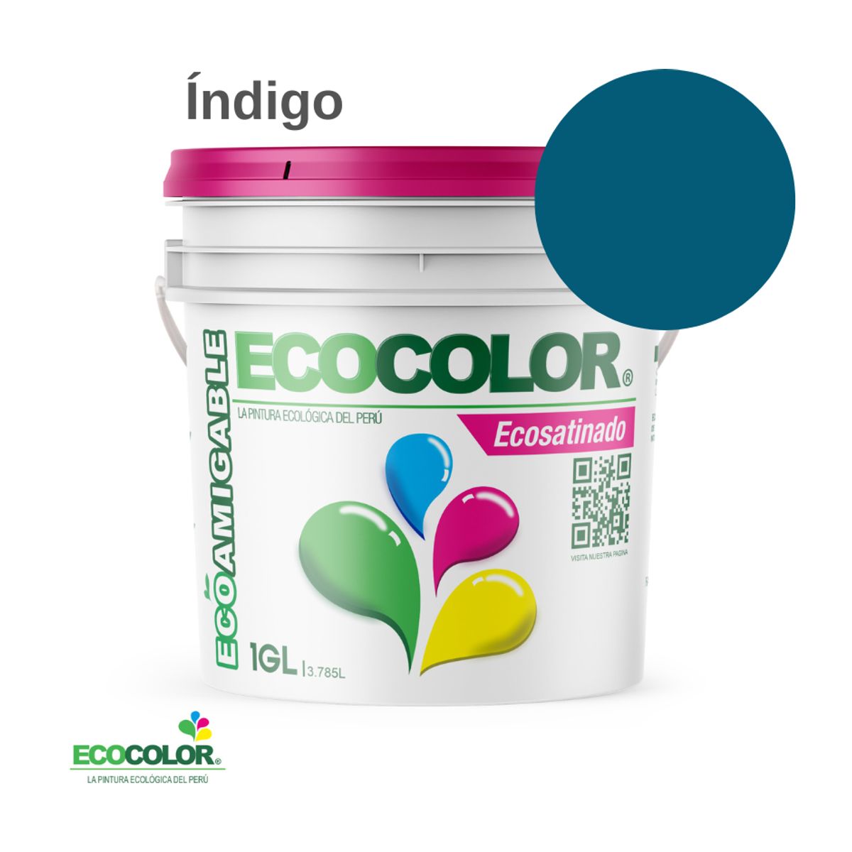 ECOCOLOR - PINTURA ECOCOLOR ECOSATINADO INDIGO 1GL