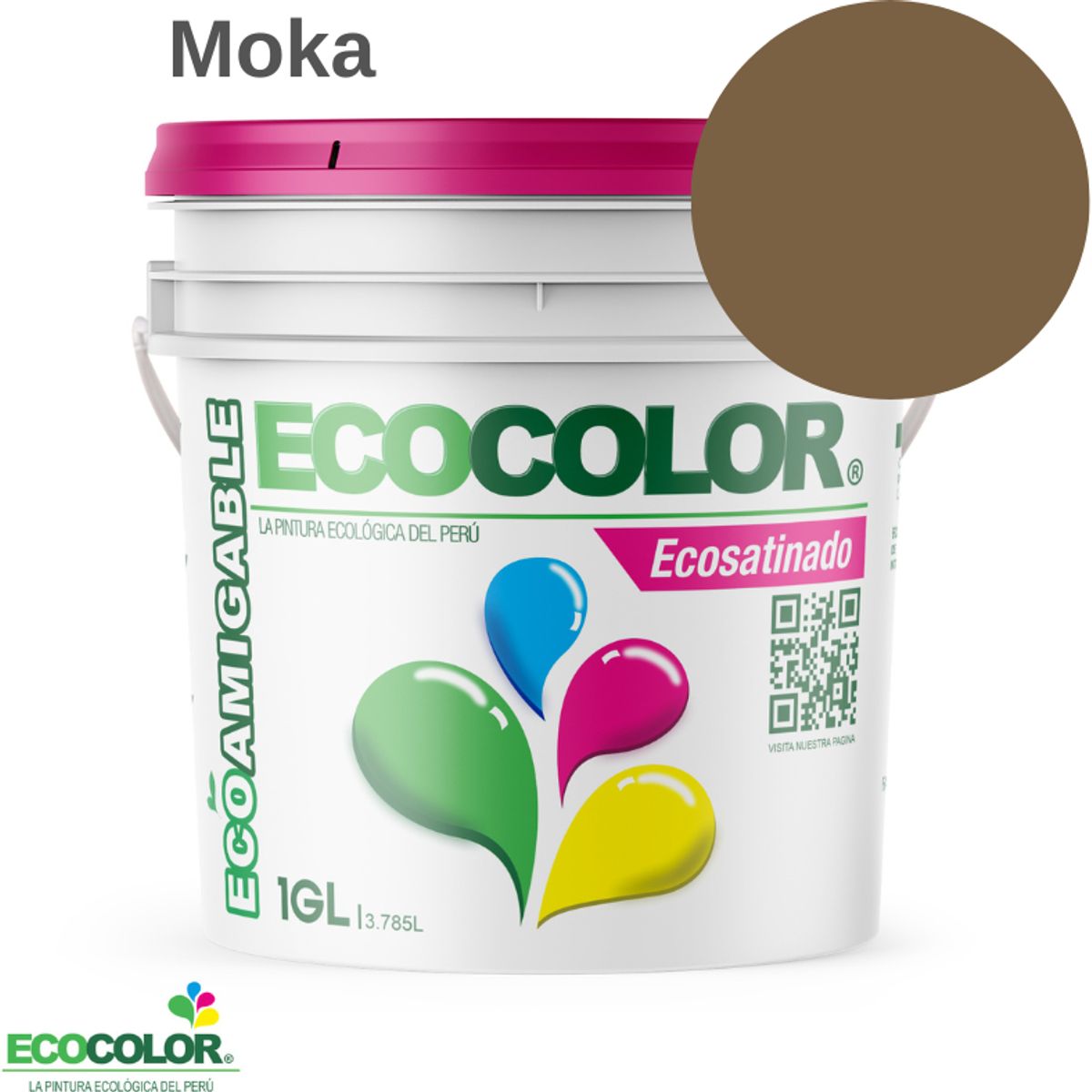 ECOCOLOR - PINTURA ECOCOLOR ECOSATINADO MOKA 1GL