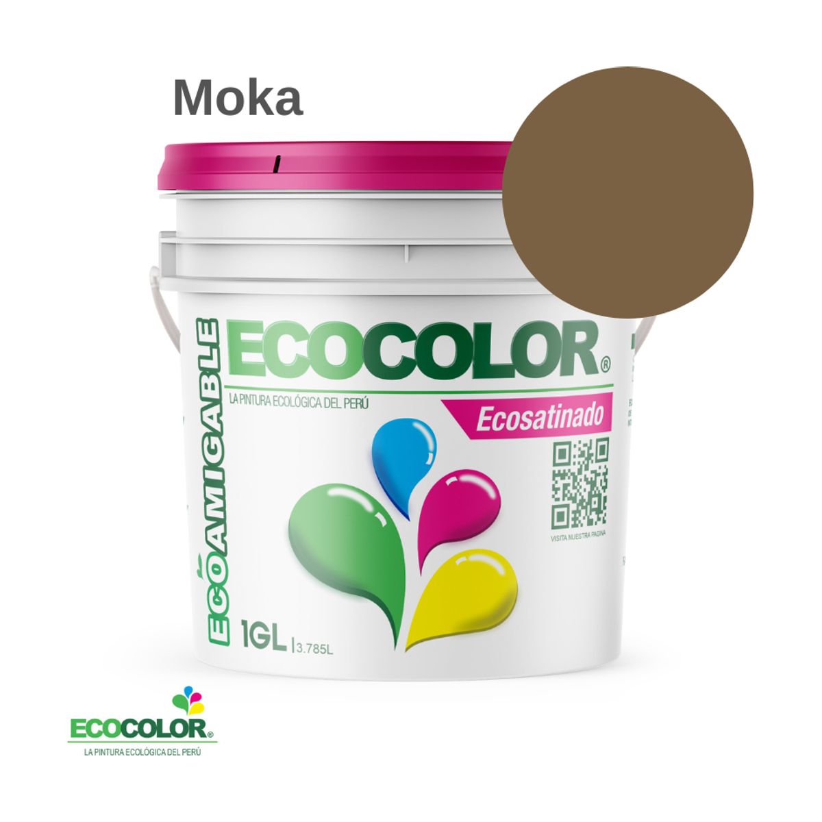 ECOCOLOR - PINTURA ECOCOLOR ECOSATINADO MOKA 1GL