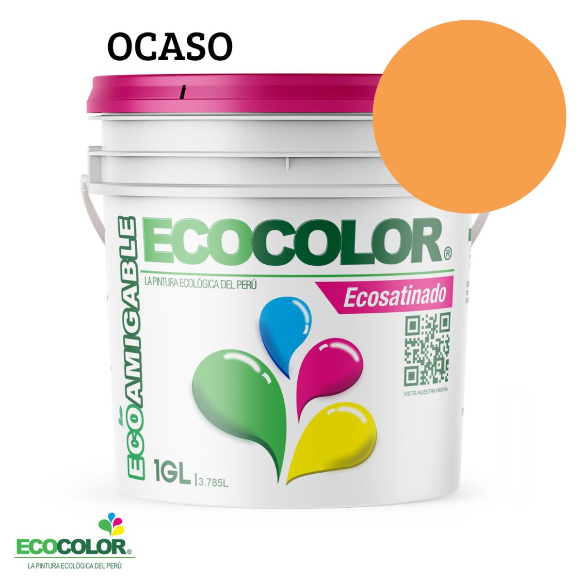 ECOCOLOR - PINTURA ECOCOLOR ECOSATINADO OCASO 1GL