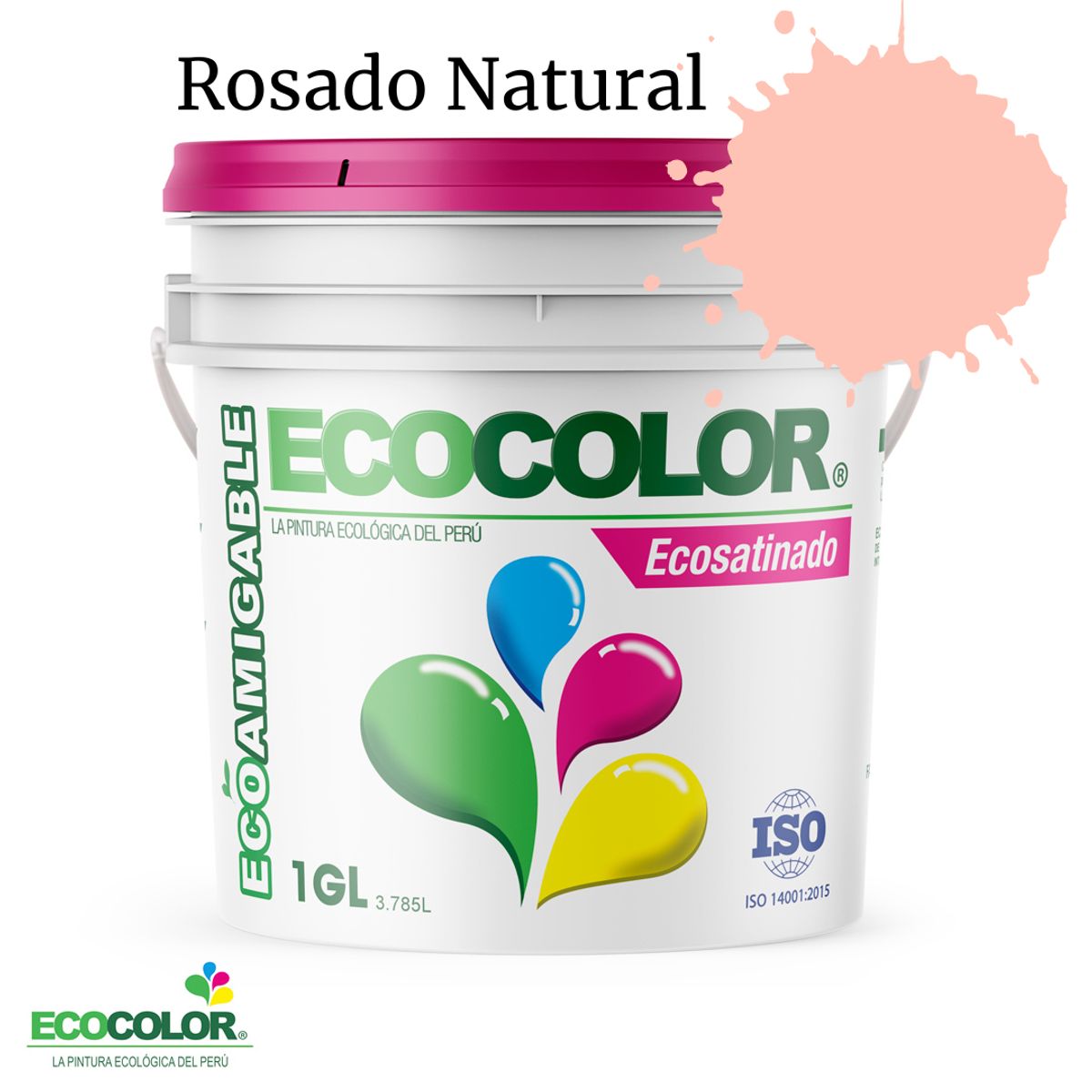 ECOCOLOR - PINTURA ECOLÓGICA ECOSATINADO ROSADO NATURAL 1GL