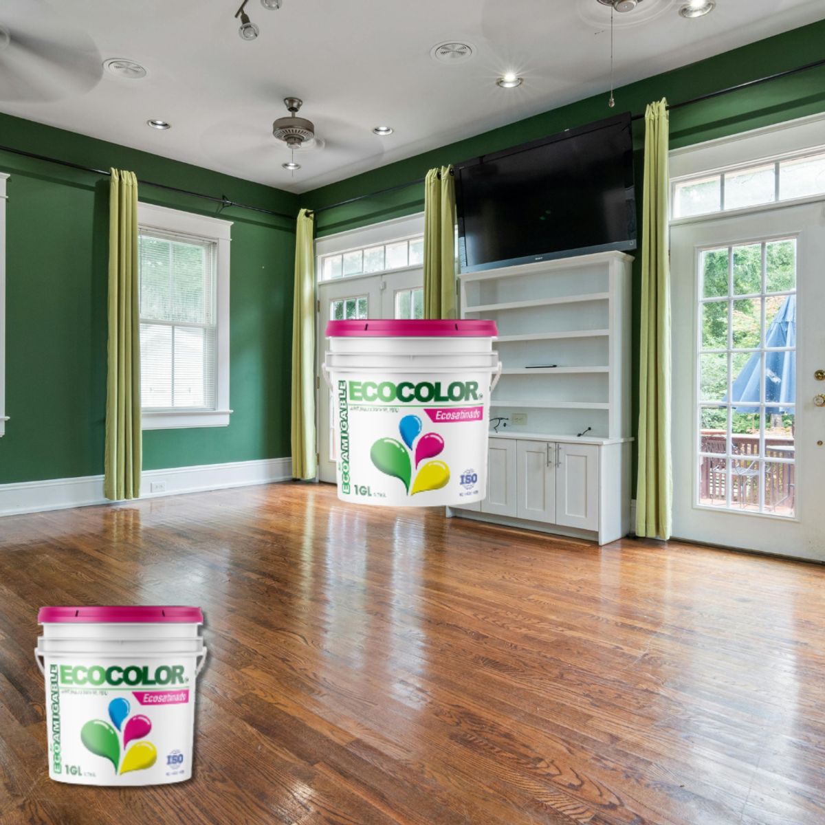 ECOCOLOR - PINTURA ECOLOGICA ECOSATINADO VERDE PERMANENTE 1GL