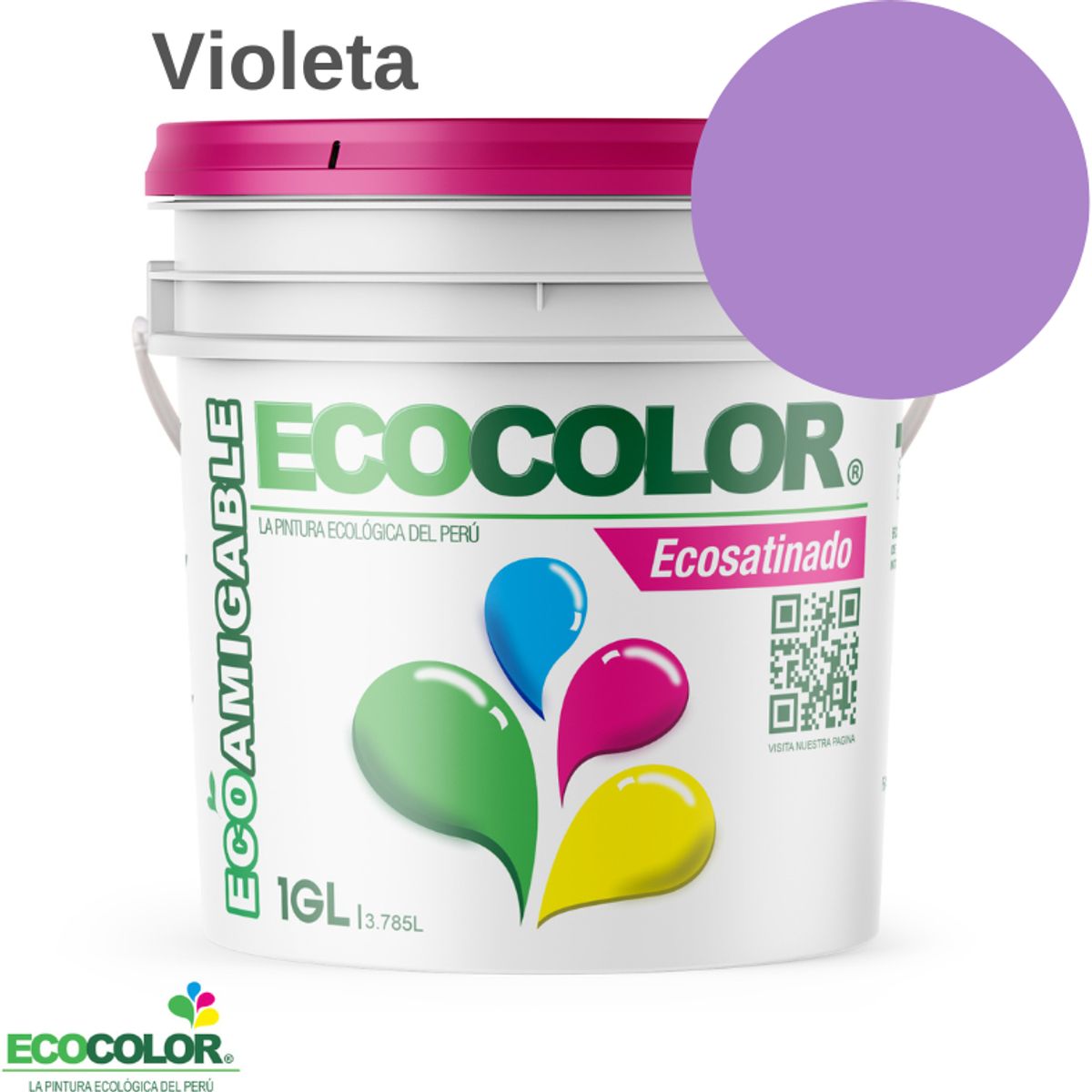 ECOCOLOR - PINTURA ECOCOLOR ECOSATINADO VIOLETA 1GL