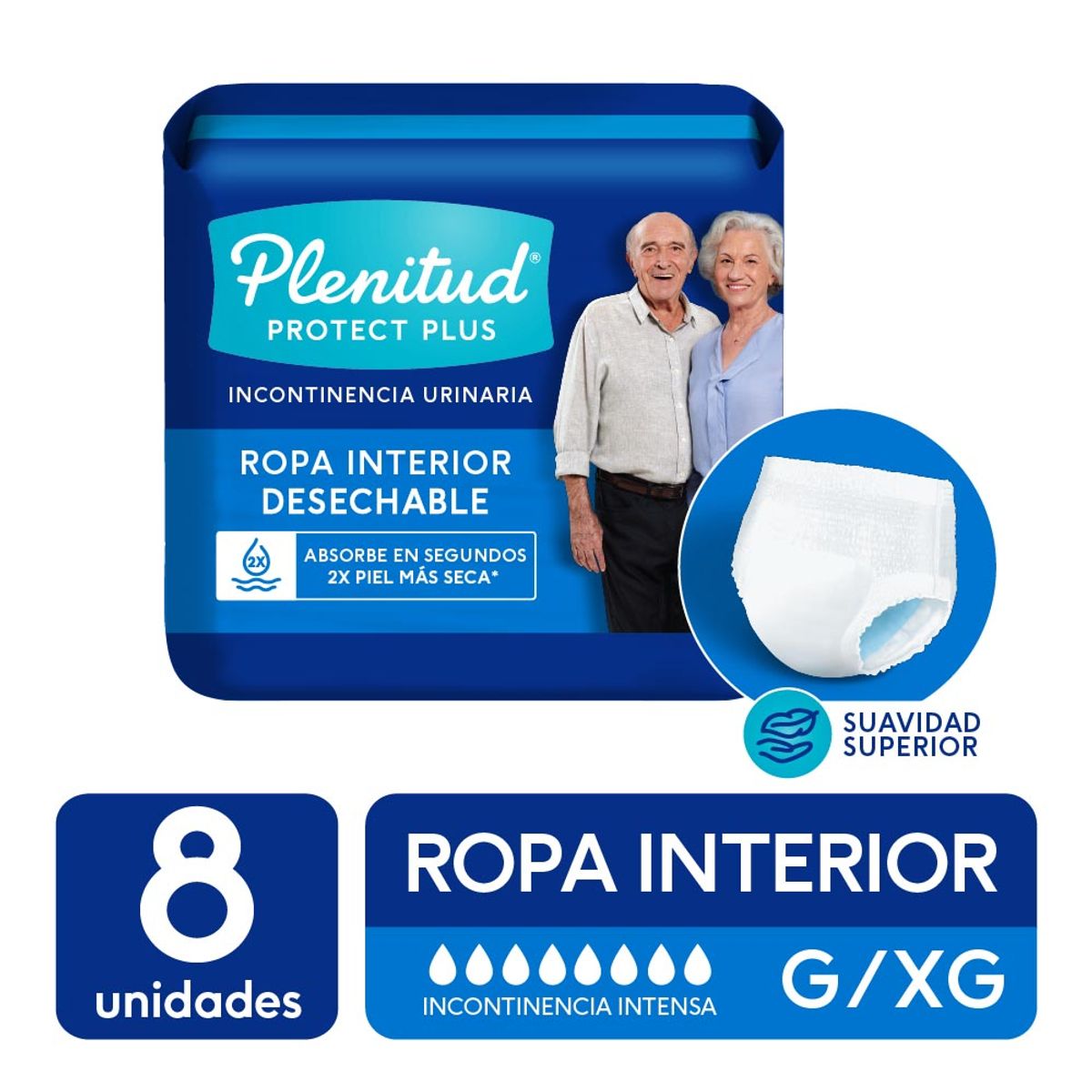 GENERICO - PANT ADULTO PLENITUD PROTECT PLUS TALLA G-XG 8 UNID