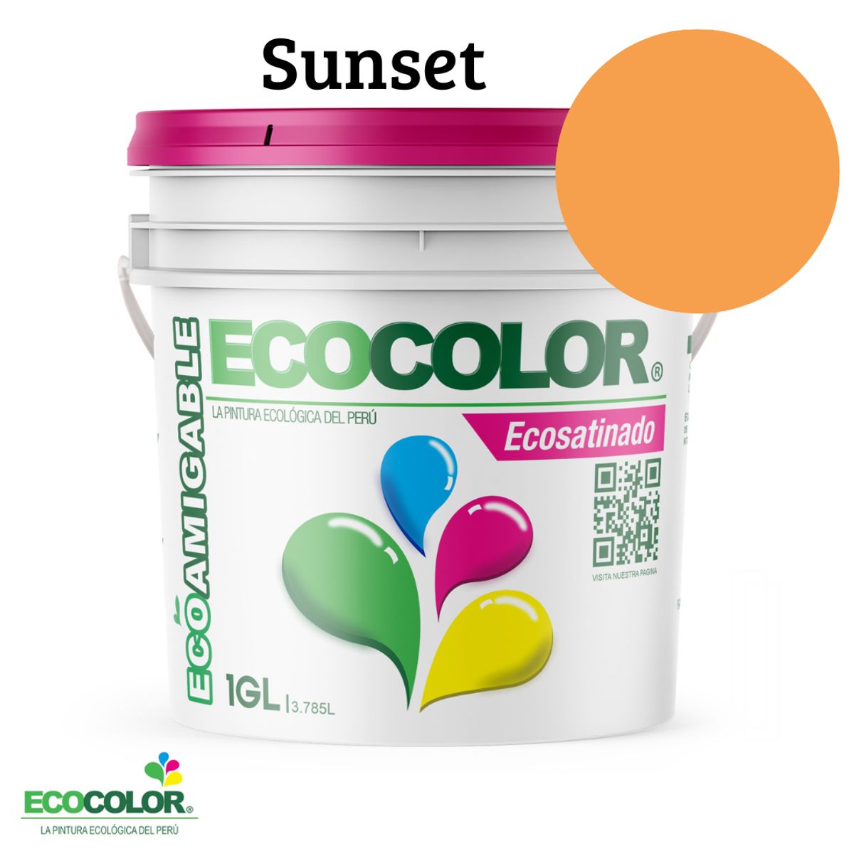 ECOCOLOR - PINTURA ECOLOGICA ECOSATINADO SUNSET 1GL