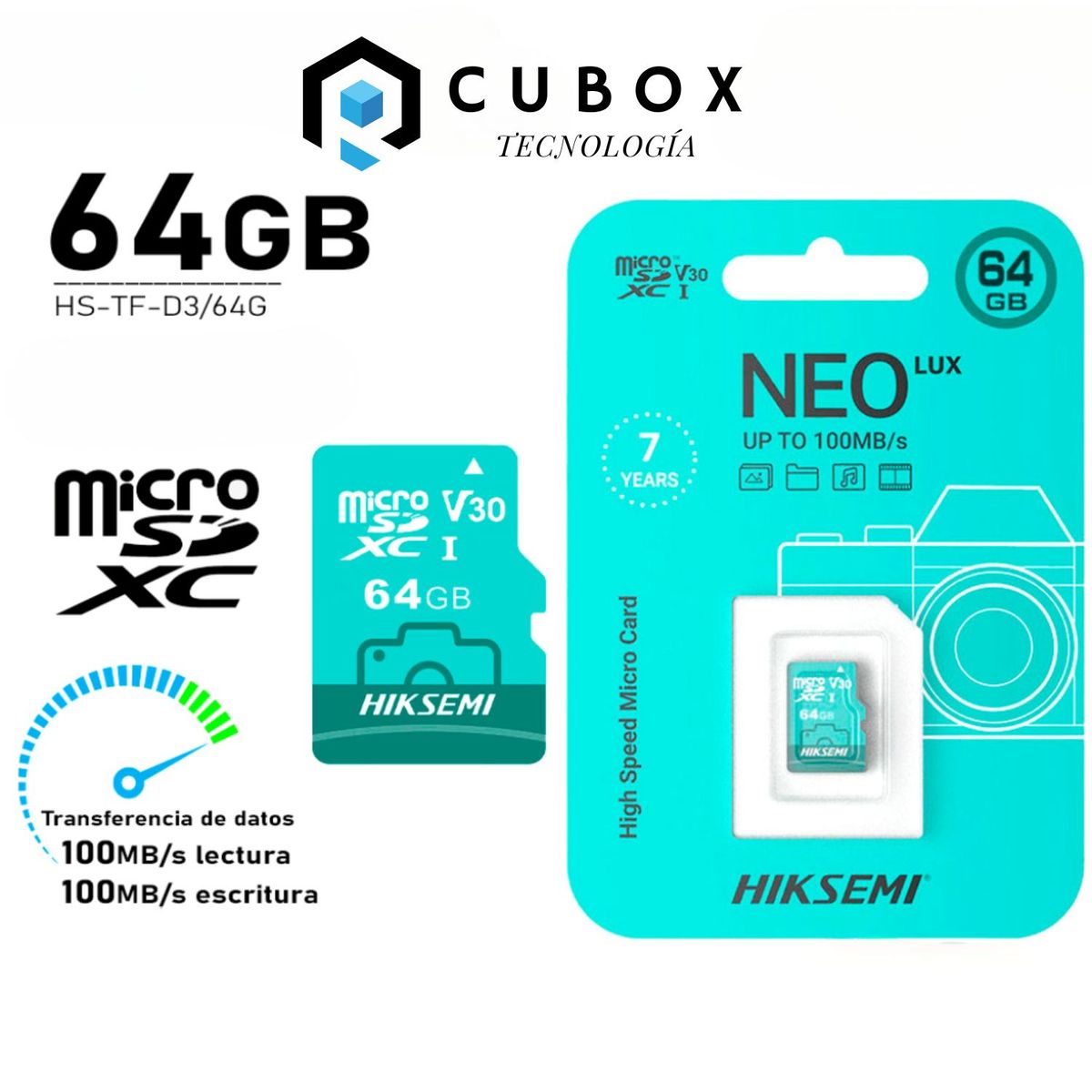 HIKSEMI - MEMORIA MICRO SD 64GB PARA CAMARA SEGURIDAD HIKSEMI