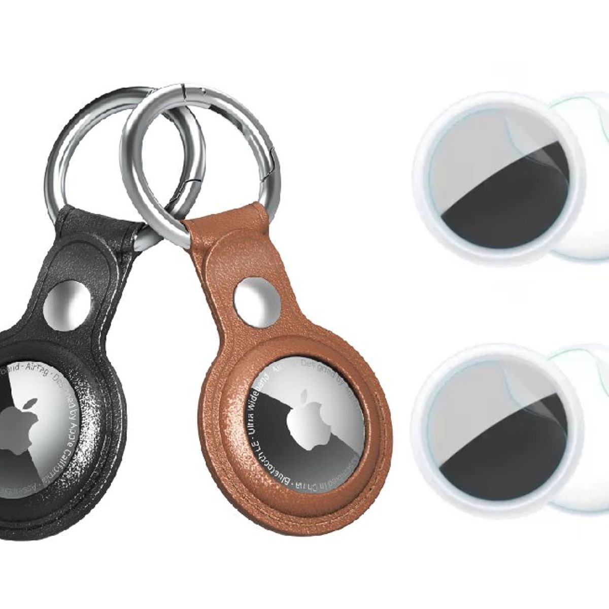 GENERICO - Funda case generico llavero para airtag cuero pu pack x2 y micas