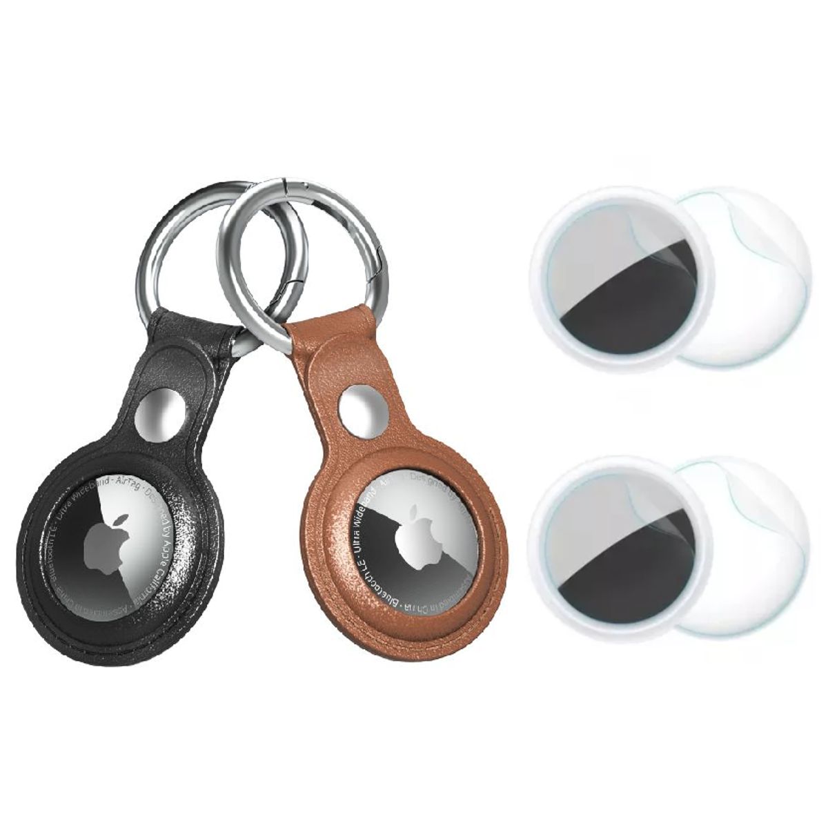 GENERICO - Funda case generico llavero para airtag cuero pu pack x2 y micas