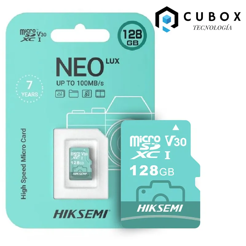 HIKSEMI - MEMORIA MICRO SD 128GB NEO LUX PARA CÁMARAS DE SEGURIDAD