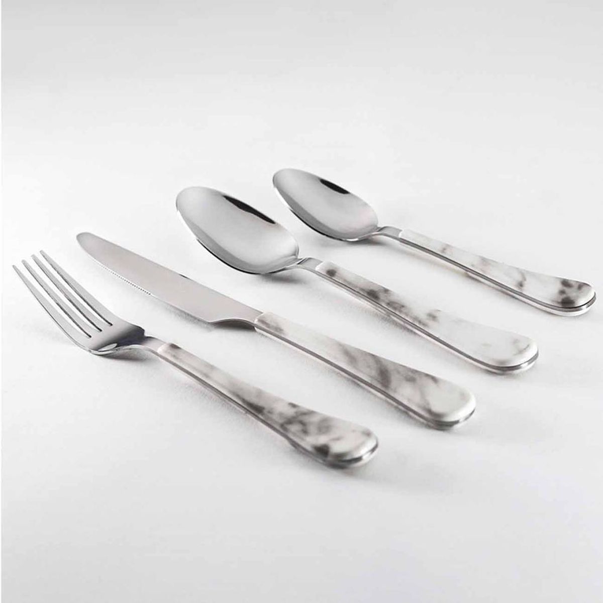 KRONS - Set Cubiertos X 24 Pz Smoke Marble