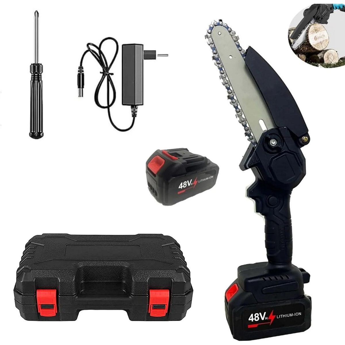 GENERICO - Sierra Electrica dec Motosierra de Mano Inalambrico 48V