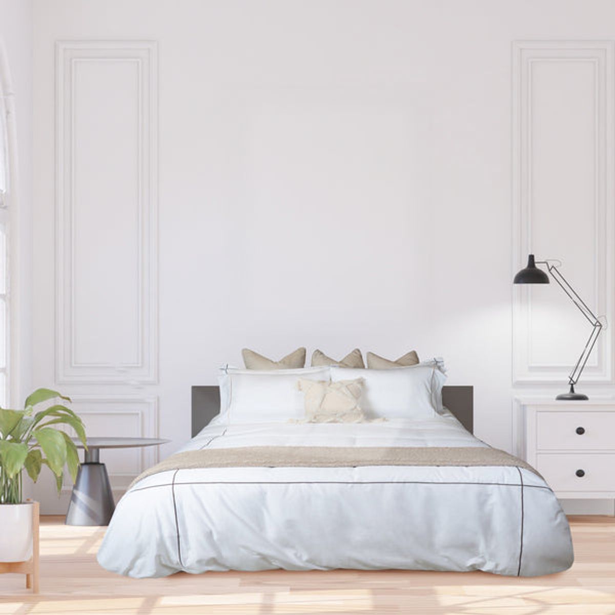 PLUMAS - Juego de Sábanas Lines Light Moka 400 Hilos