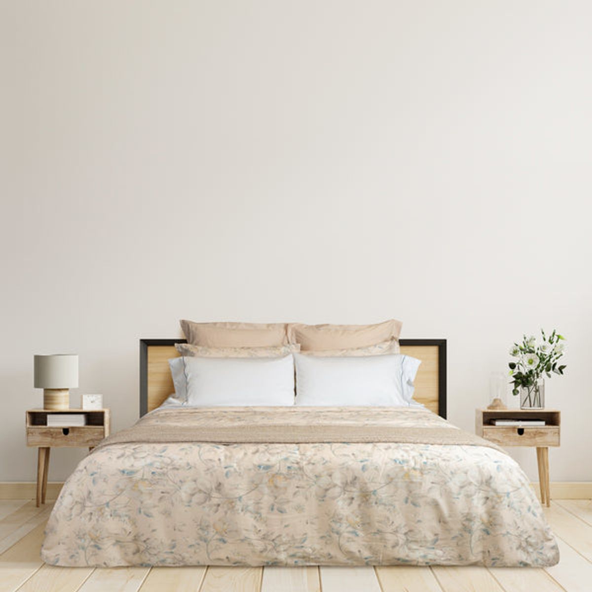 PLUMAS - Juego de Sábanas Lines Celeste acero 400 Hilos