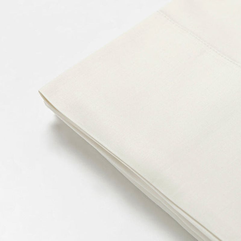 PLUMAS - Juego de Sábanas Blanco Natural 400 Hilos