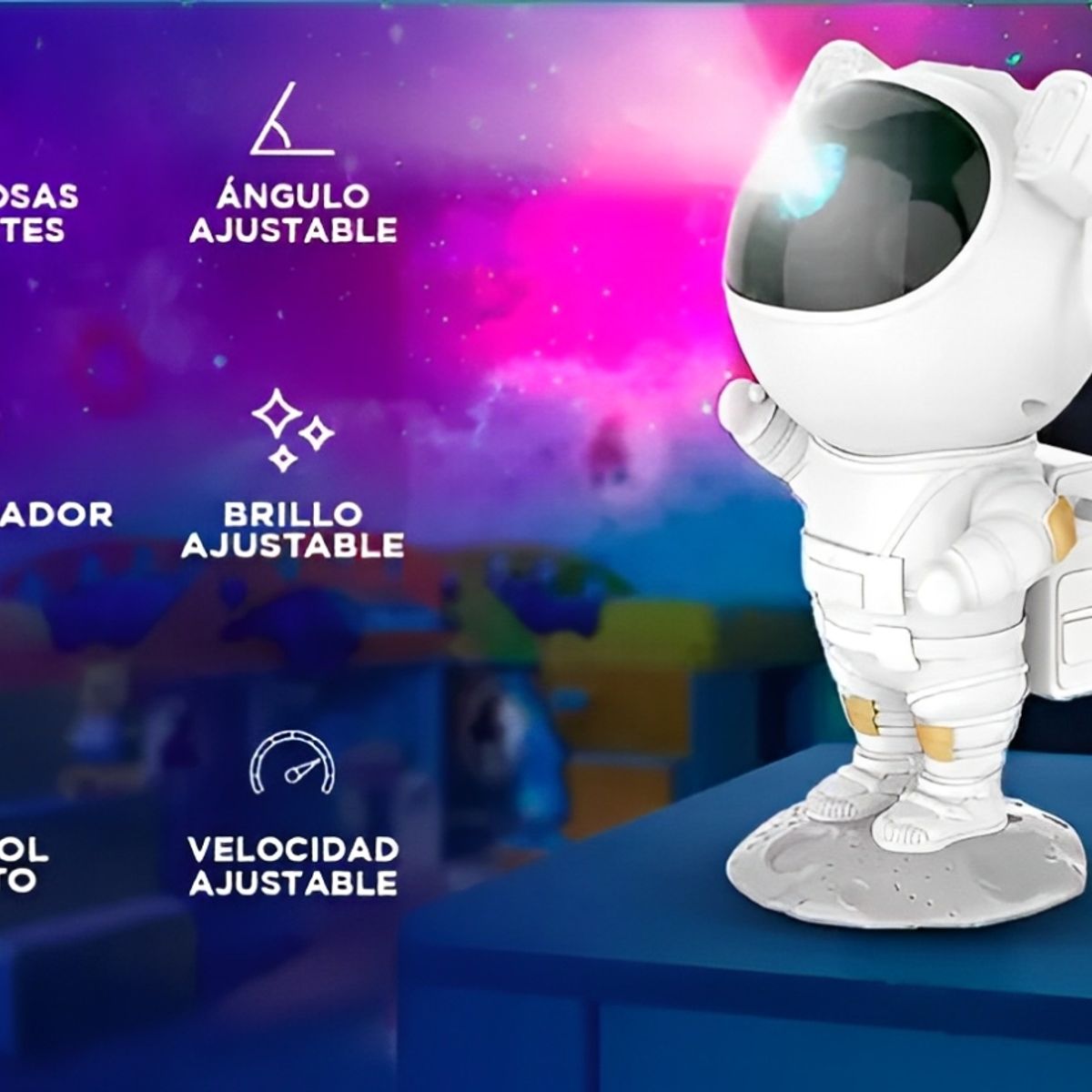 GENERICO - Astronauta Proyector de Luces de Galaxia Gadnic