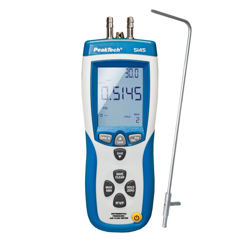 PEAKTECH - MEDIDOR DE DIFERENCIA DE PRESIÓN Y CAUDAL DE AIRE - PEAKTECH P-5145