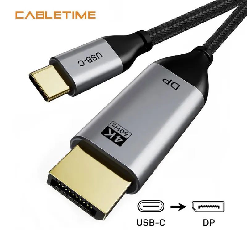 GENERICO - Cable USB-C macho a DisplayPort macho 4K 60Hz  1.8M  CABLETIME CC20K