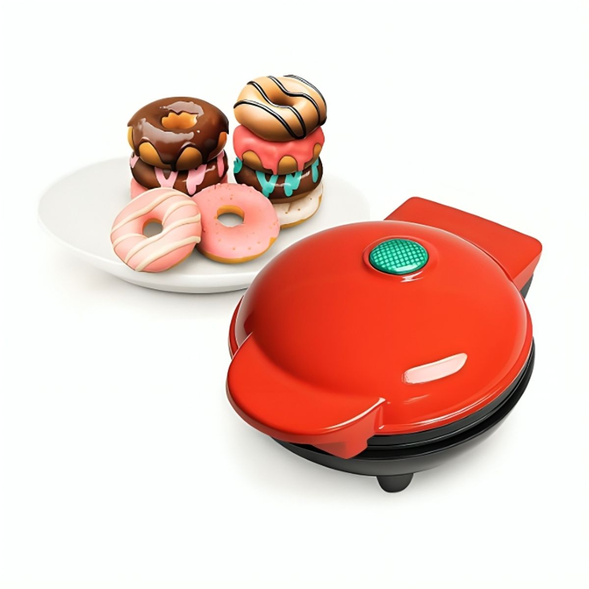 GENERICO - Mini Máquina Eléctrica para Hacer 7 Mini Donuts Antiadherente 350 W