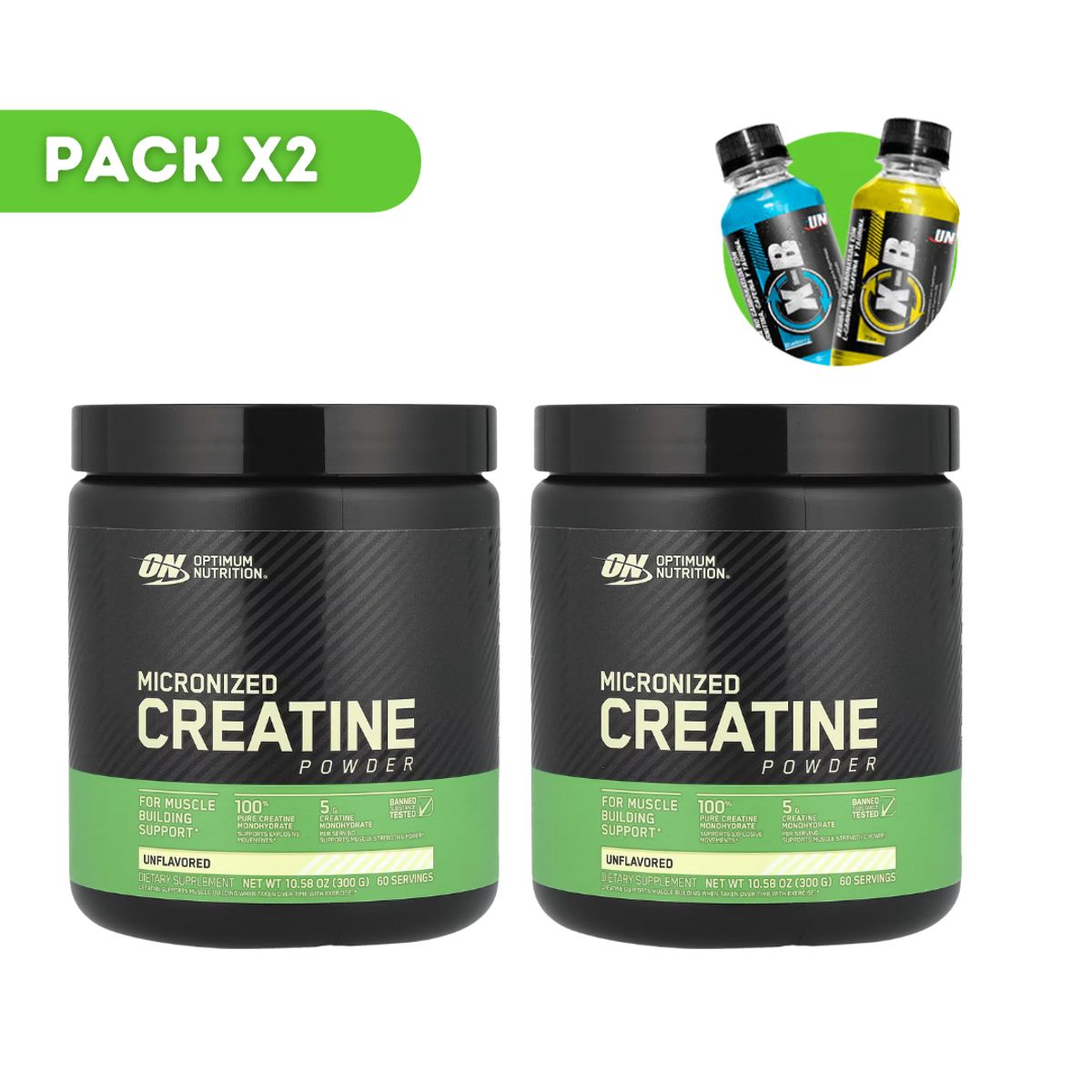OPTIMUN NUTRITION - CREATINA OPTIMUN NUTRITION 300G + XB PACK X2