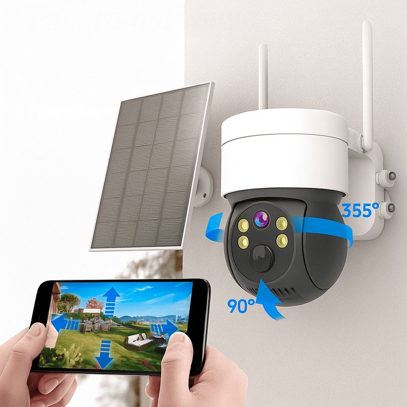 GENERICO - Camara Ip Solar Ultrabyte WIFI Bateria Recargable Vision Nocturna Q6