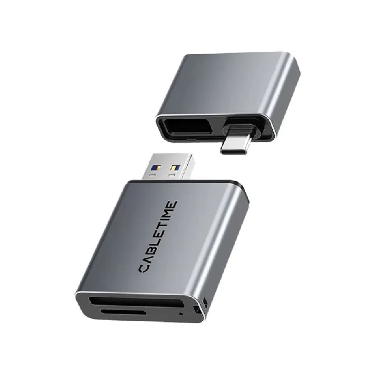 GENERICO - Lector de tarjetas de USB-A/USB-C 3.0  a puerto SD TF  4.0 CABLETIME CB49G